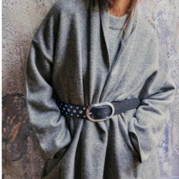 NWT-Zara Grey Marled Soft Knit Coat-L - Picture 3 of 5